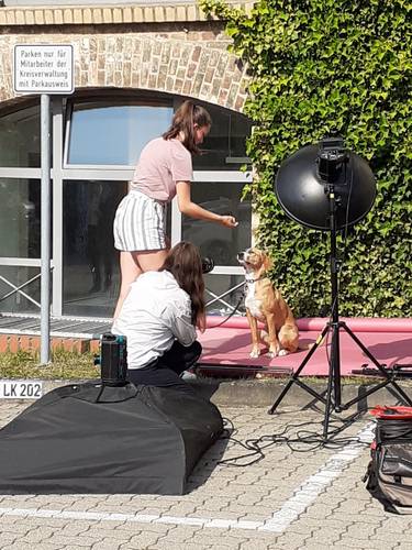 Mehrere Tierbesitzer nutzen die Gelegenheit, sich mit ihrem Liebling fotografieren zu lassen